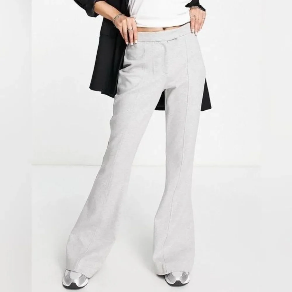 New Topshop jersey twill flare pant in Gray Size US 8